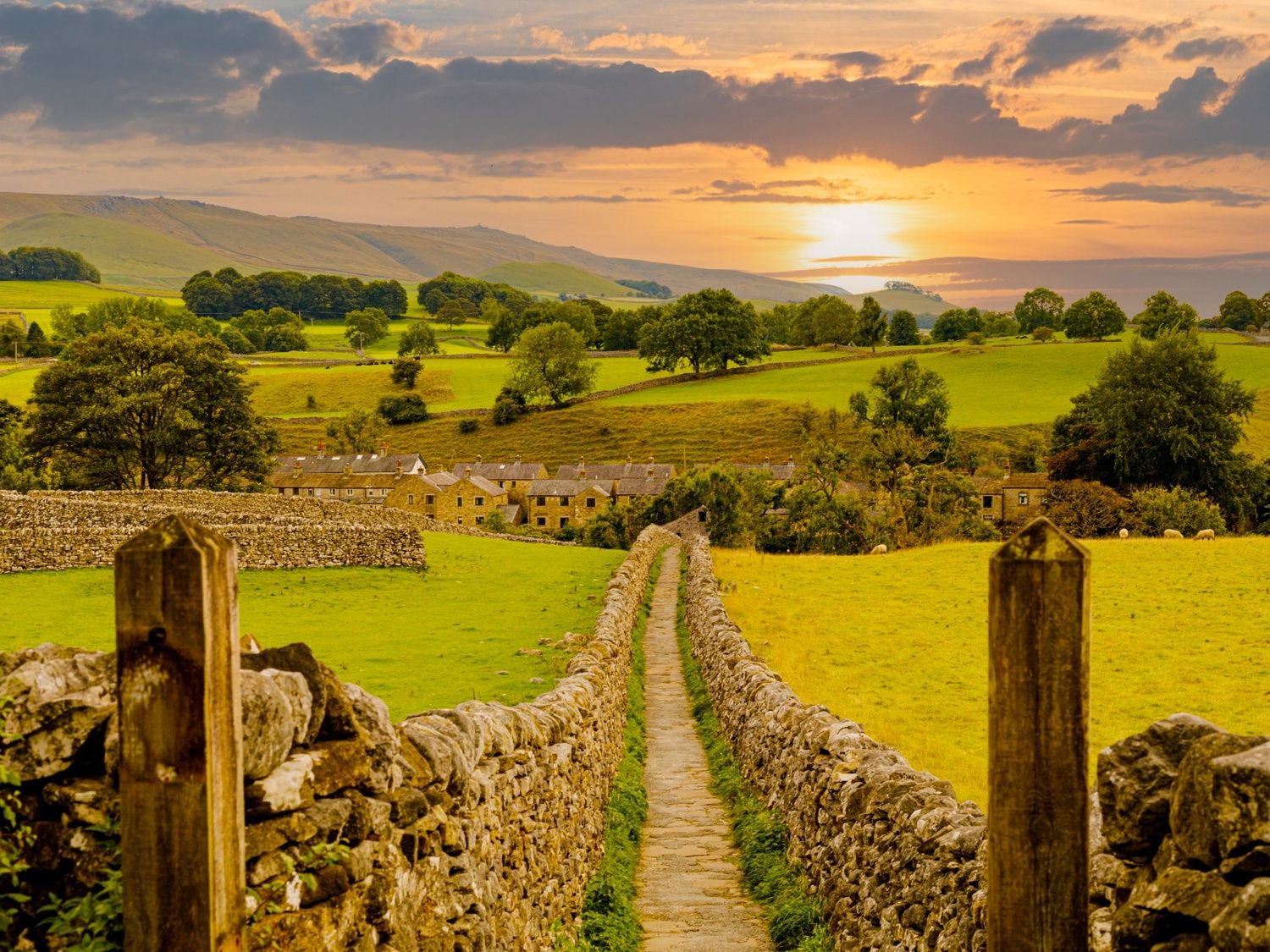 Yorkshire Dales at sunset